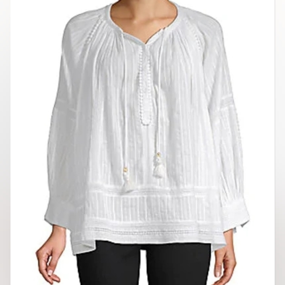 Zadig & Voltaire Blouse Trone White Boho Chic Peasant Size S